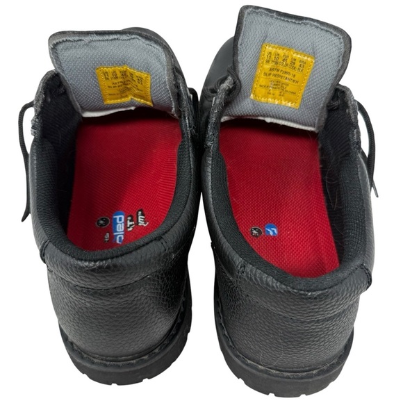 Skechers Black Pebbled Leather Relaxed Fit Slip Resistant Lace Up Shoes Size 11 - Picture 11 of 15